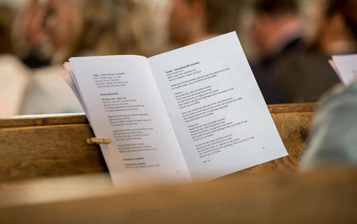 Programmaboekje of liturgie bij een uitvaart